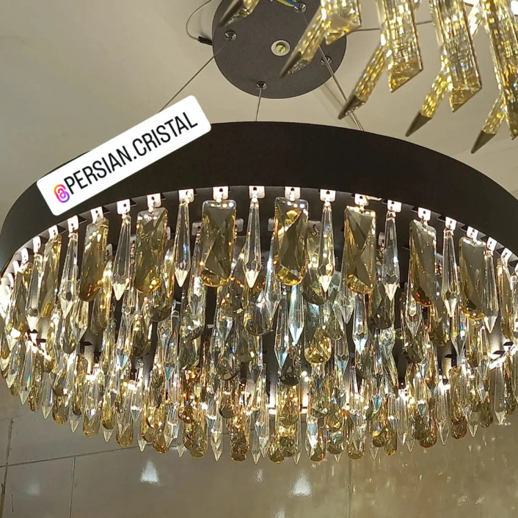 لوستر مدرن تمام کریستالی ۶۰ سانت
